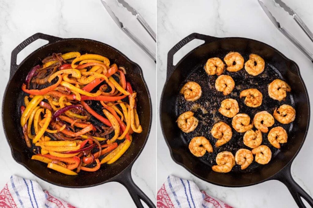 Cast Iron Skillet Shrimp Fajitas