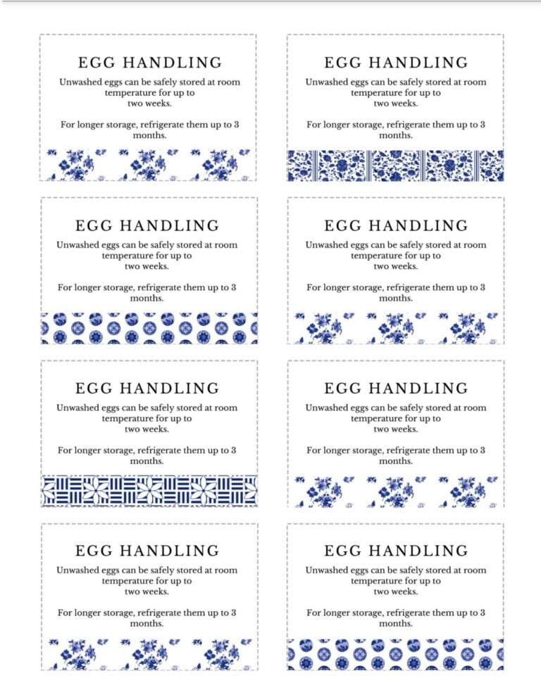 Printable Egg Handling Instructions (Cute   Free)