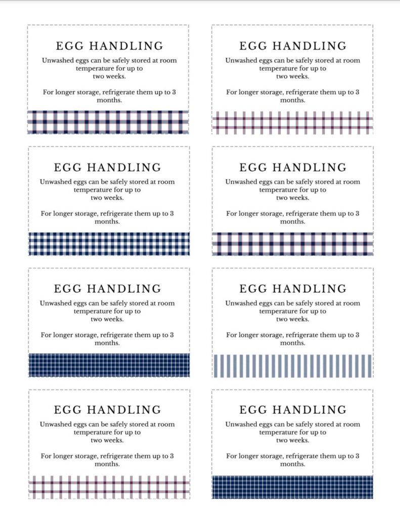 Printable Egg Handling Instructions (Cute Free) Printable Egg Handling Instructions (Cute Free)