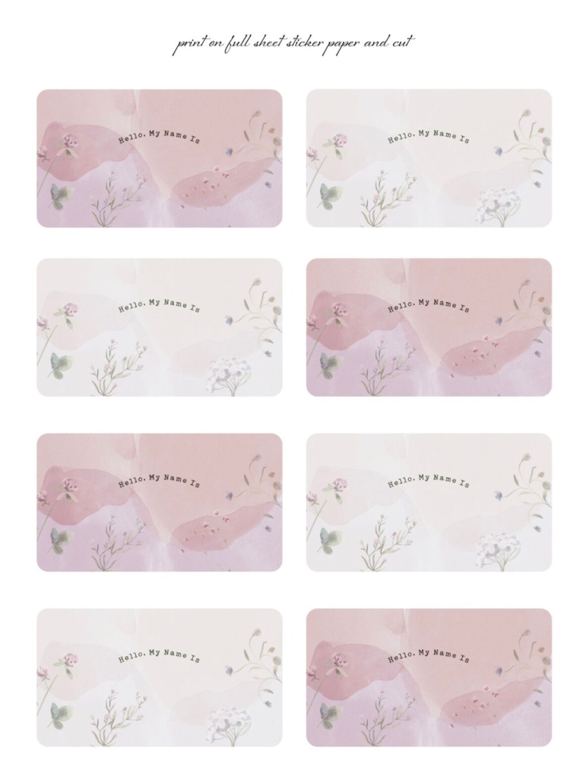 "Hello, My Name Is" Printable Tags