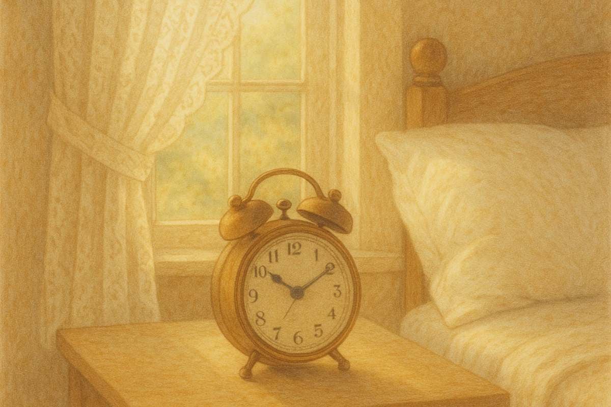 A ginger tabby cat curled up asleep in a warm patch of golden morning sunlight streaming across a wooden floor.
