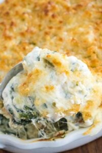 Spinach Dip with Parmesan Topping