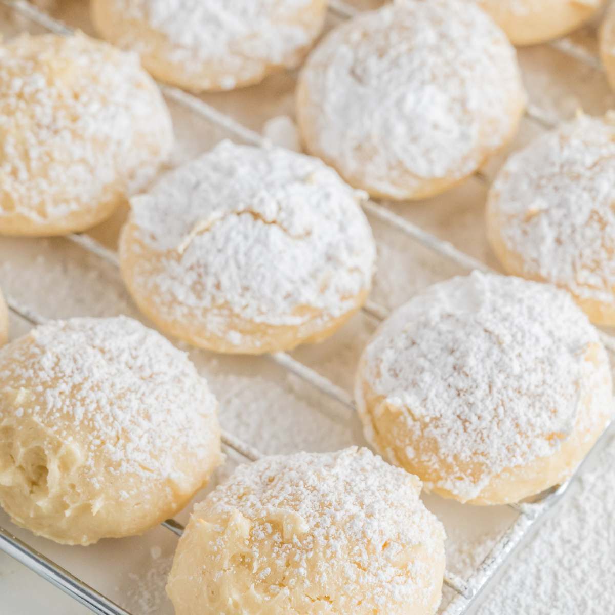 powdered sugar on top of cream cheese cookies