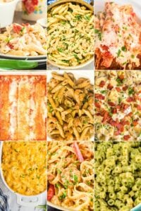 grid of 9 pasta recipes
