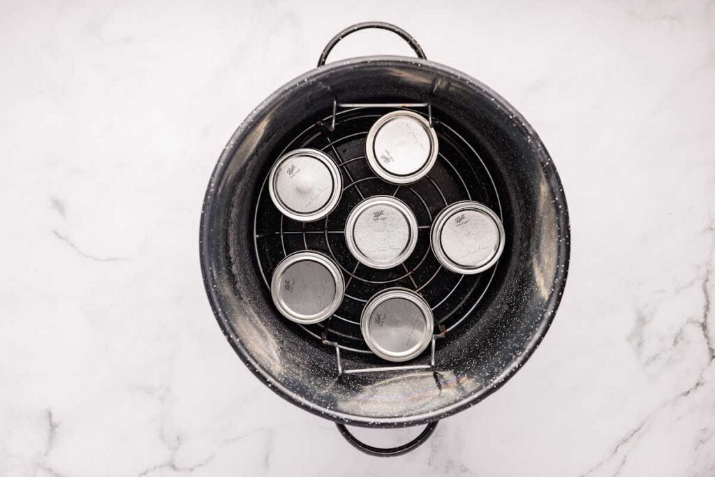 jars in waterbath canner for processing.