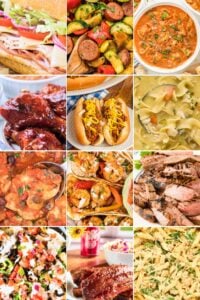 grid of 12 easy to make recipes for dinner