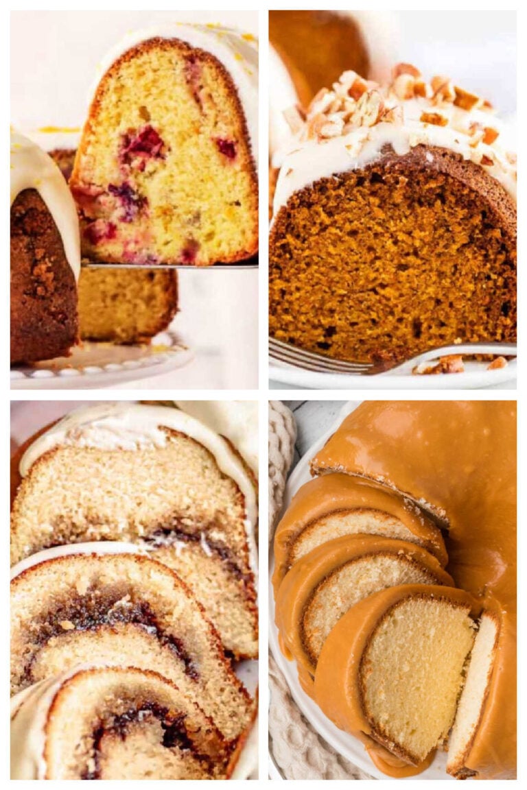 grid of 4 fall cakes