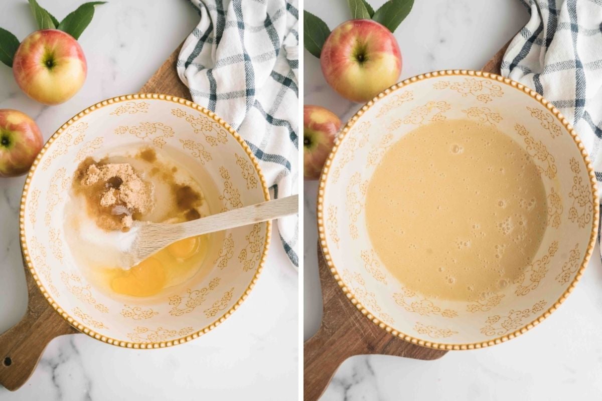 sugar and oils before and after mixing.