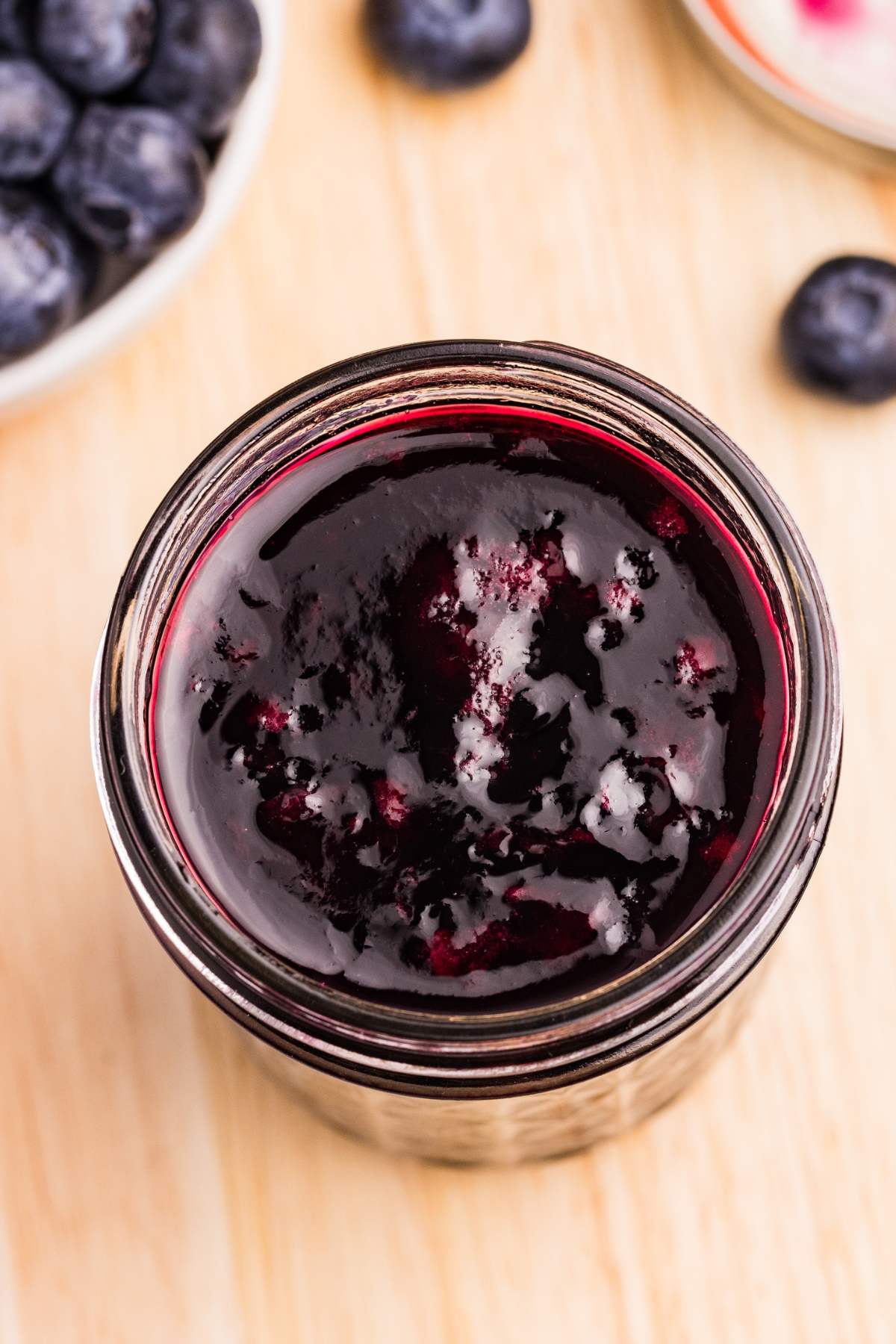 open jar of syrup.