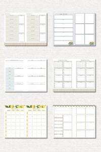vertical image of 6 weekly meal plans