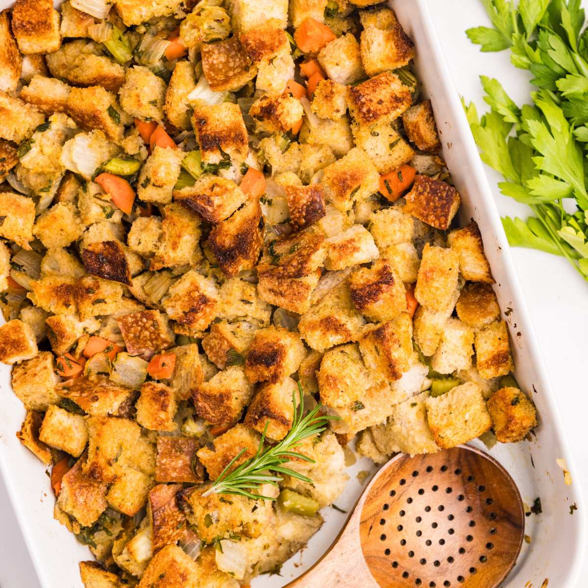 Buttery Herbed Stuffing with Sourdough Bread