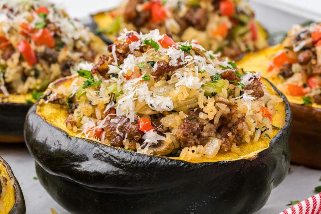 Sausage Stuffed Acorn Squash