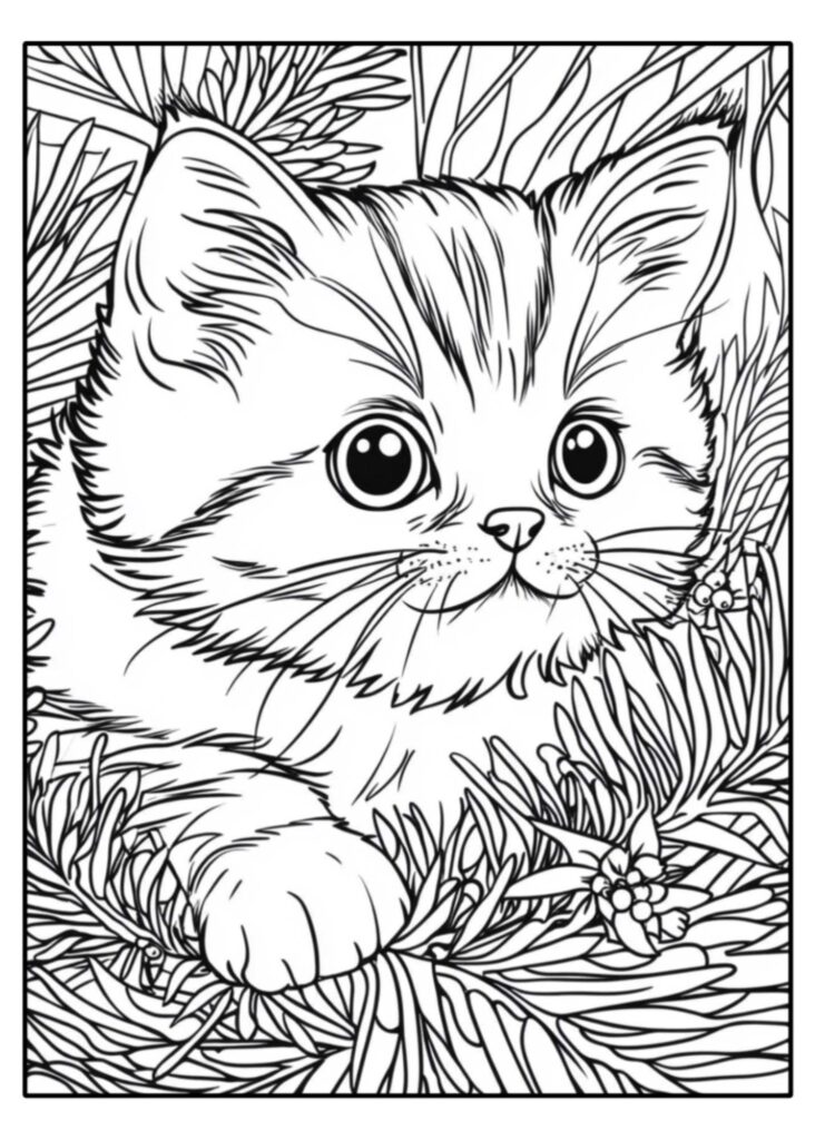 6 Adorable Christmas Cat Coloring Pages To Keep The Kids Busy