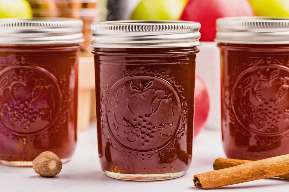 front shot of 3 jars of syrup.