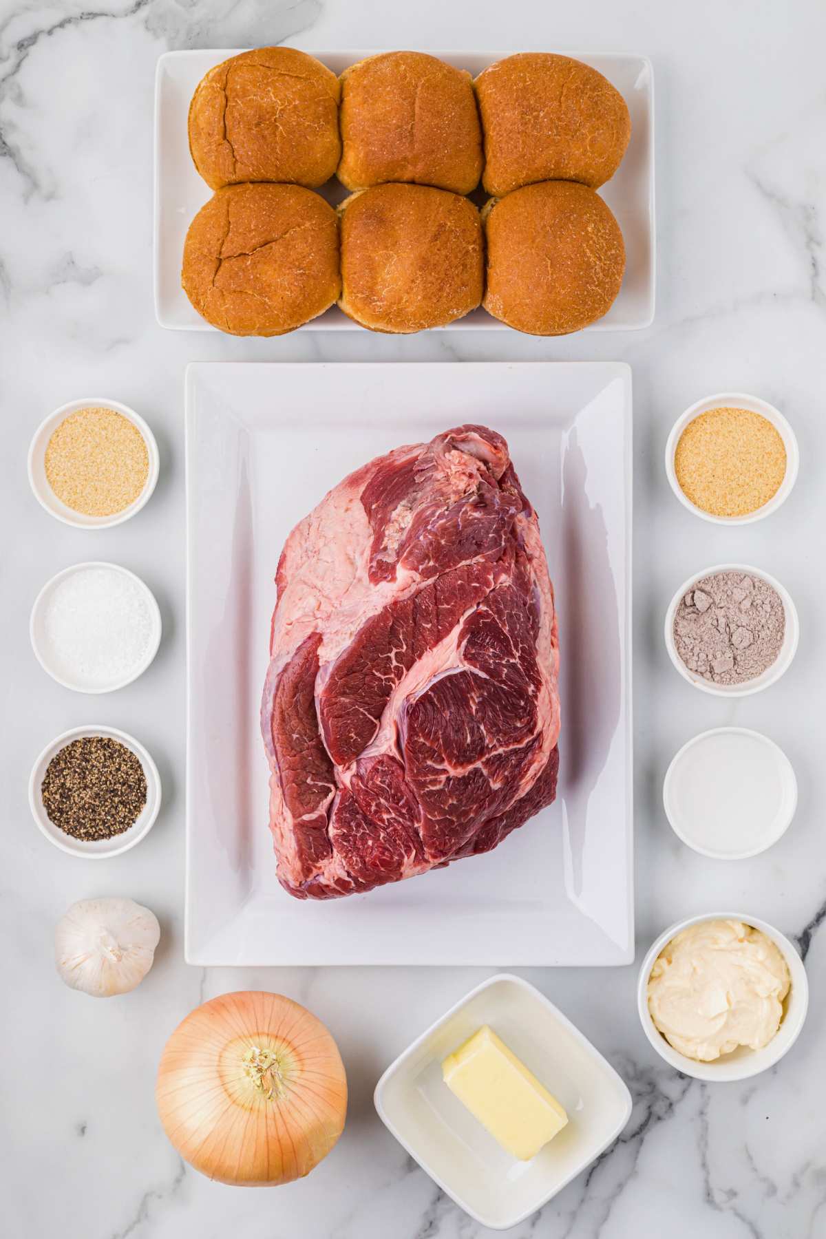 ingredients measured out on counter.