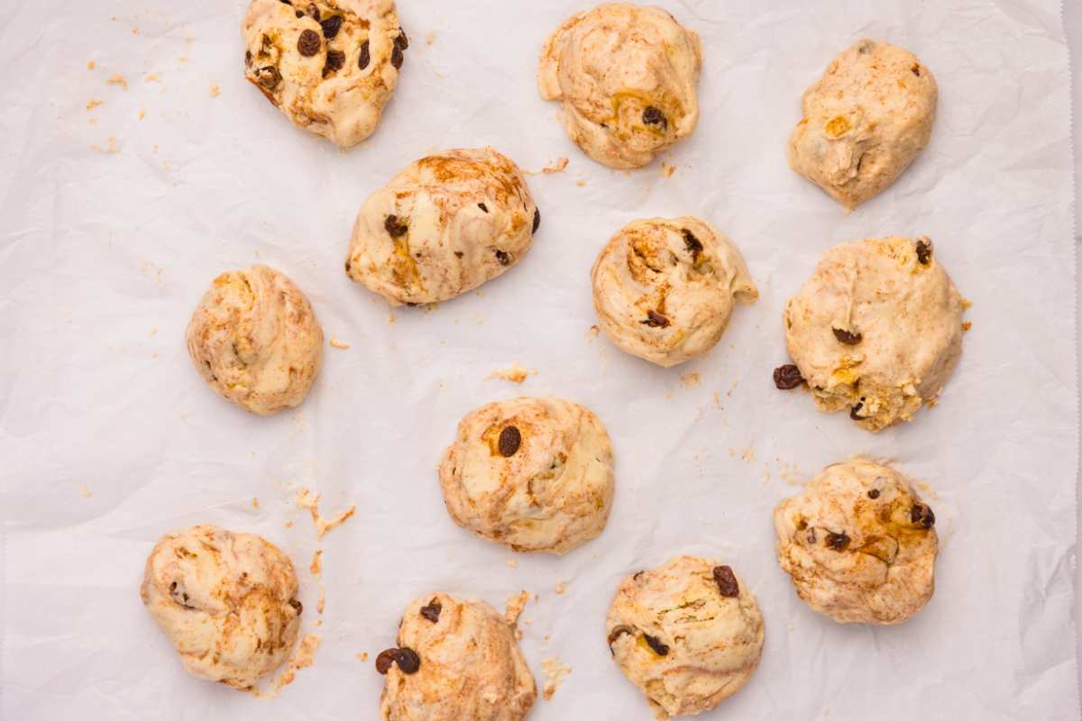 dough divided into 12 balls.