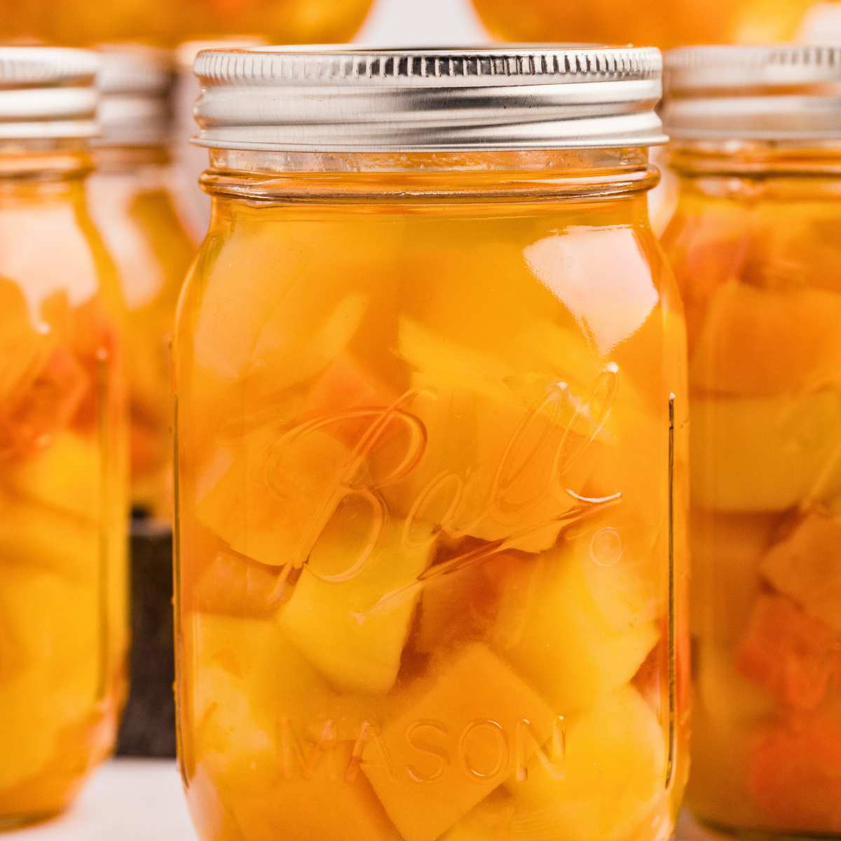 jars of canned butternut squash soup base.
