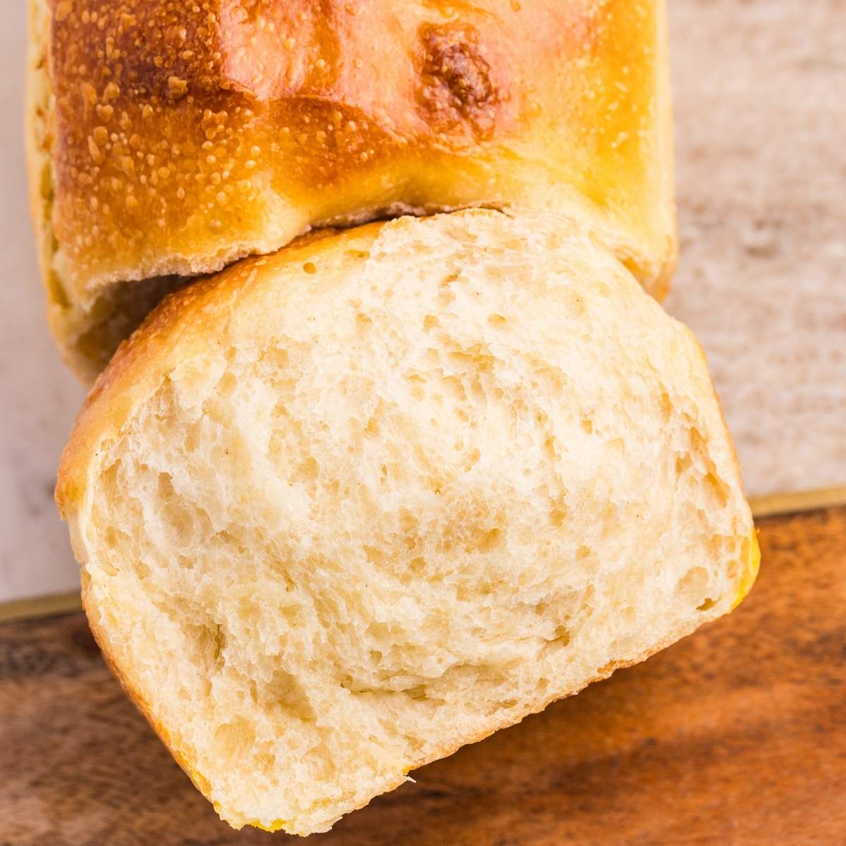 piece of very fluffy homemade bread