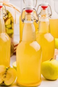 bottles of apple cider vinegar.