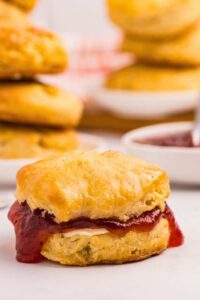 sourdough biscuit filled with jam.