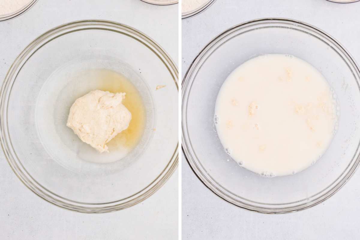 starter and water mixed together.
