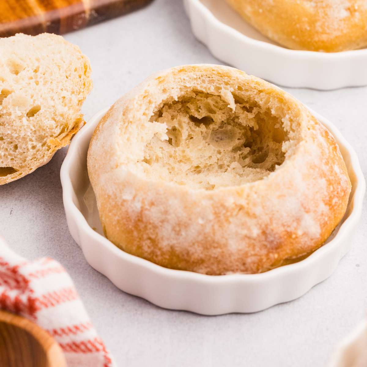 hollowed out bread bowl.