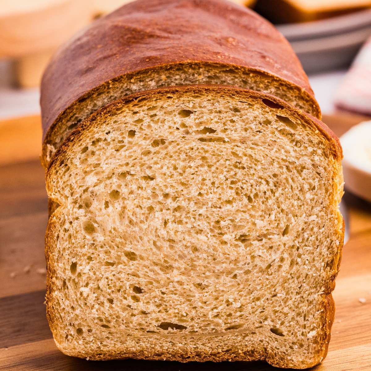 sandwich loaf of sourdough whole wheat bread.
