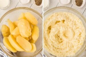 potatoes in bowl and whipped up.