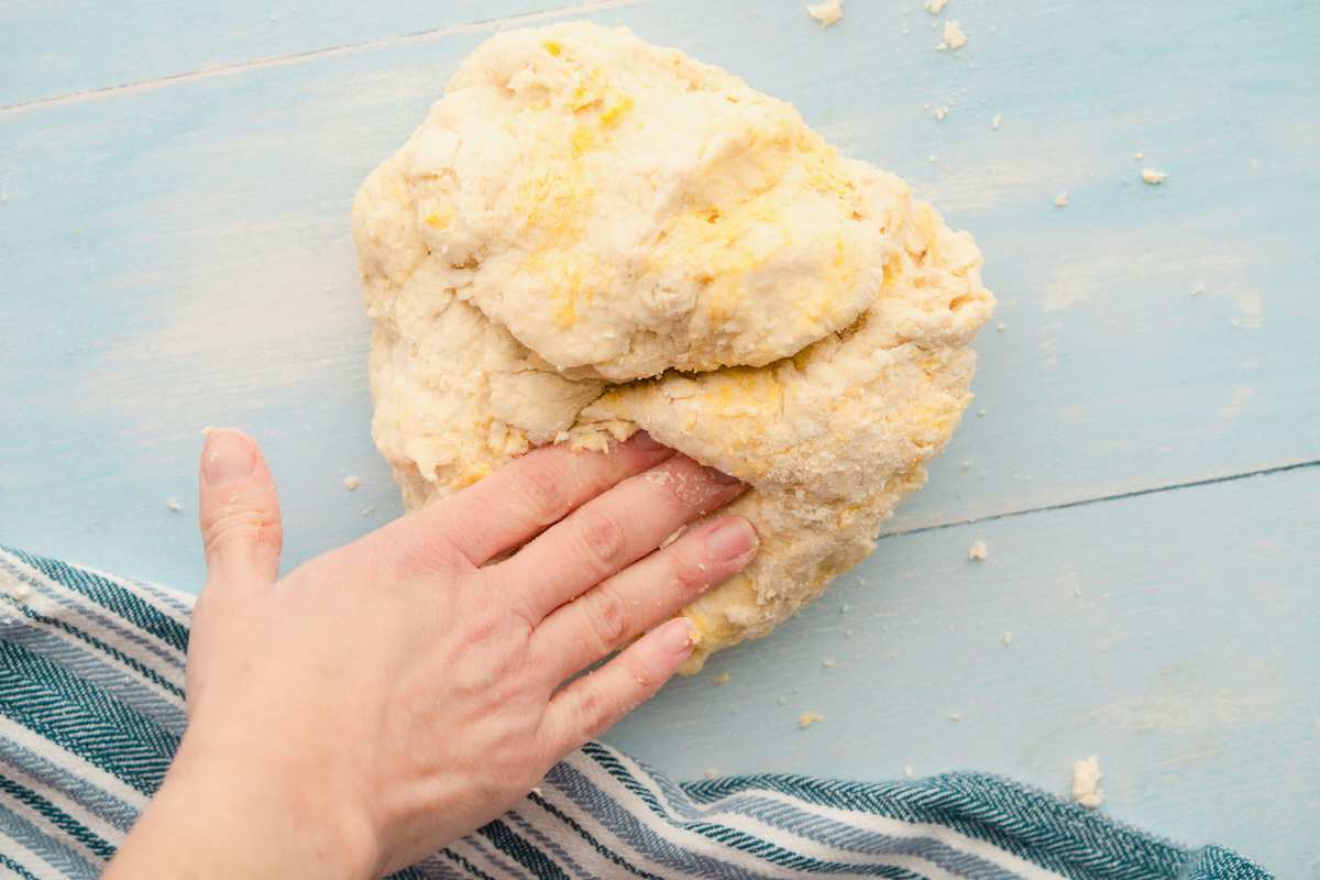 dough kneaded by hand.