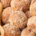 pretzel bites covered with cinnamon sugar.