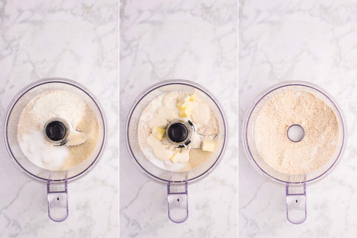 Dry ingredients in a food processor.