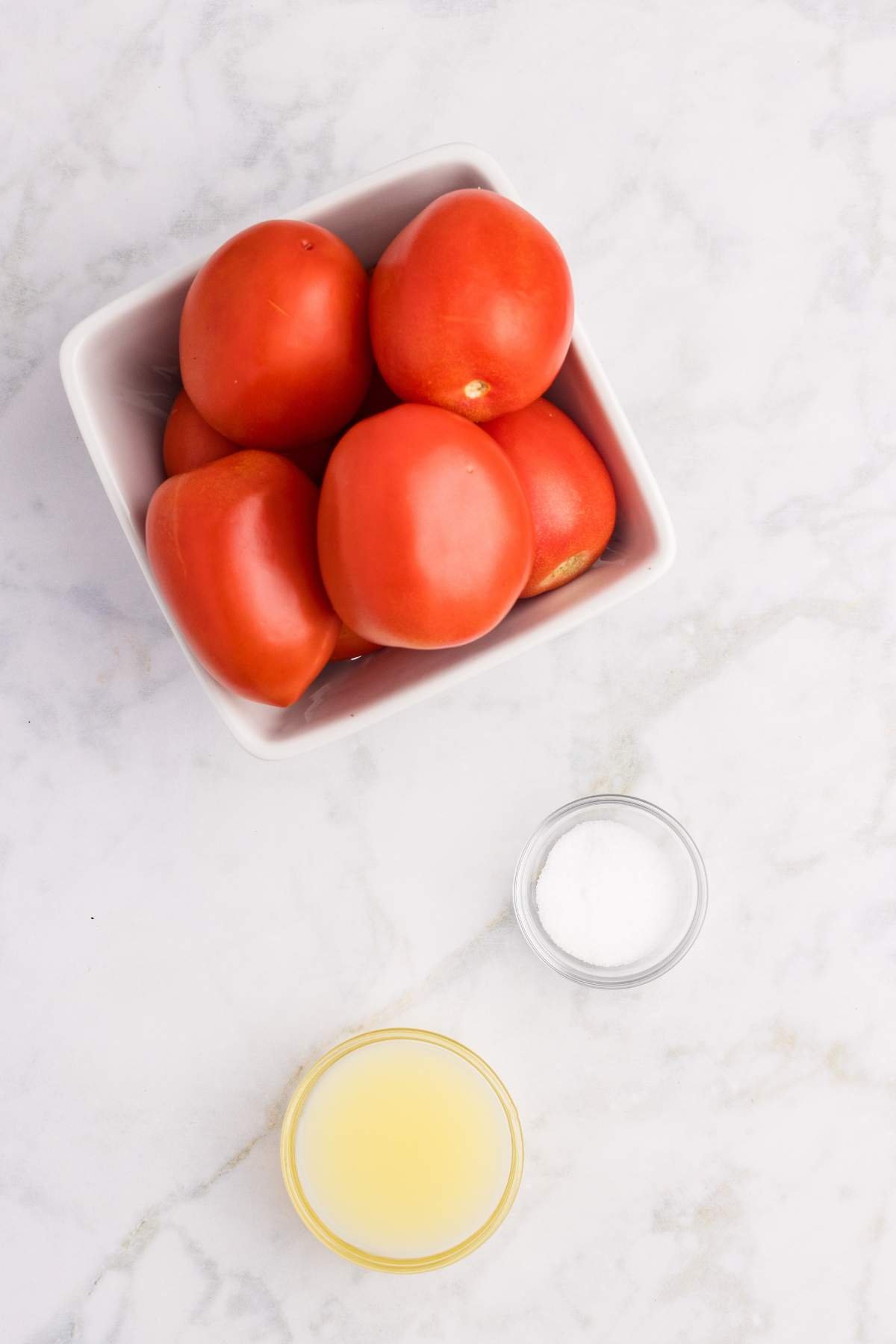 overheard view of ingredients