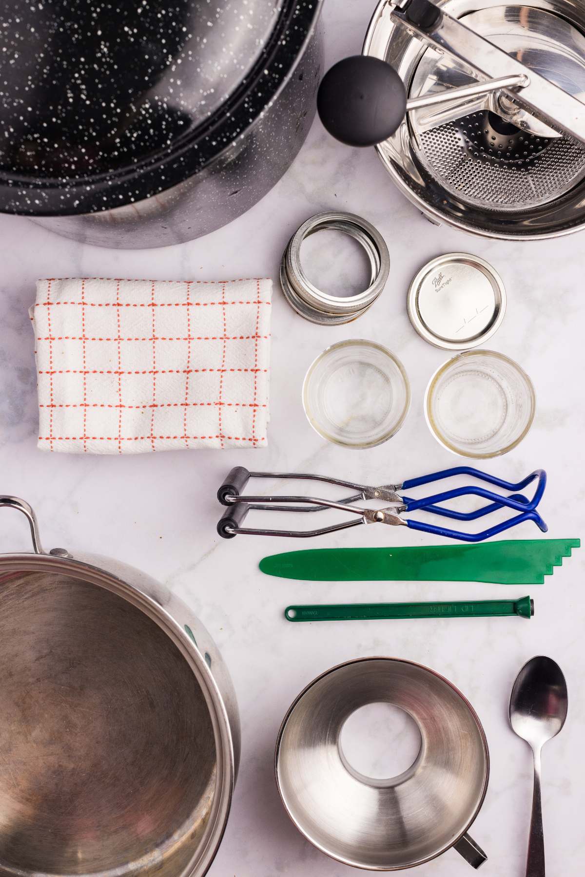 supplies laid out on counter.