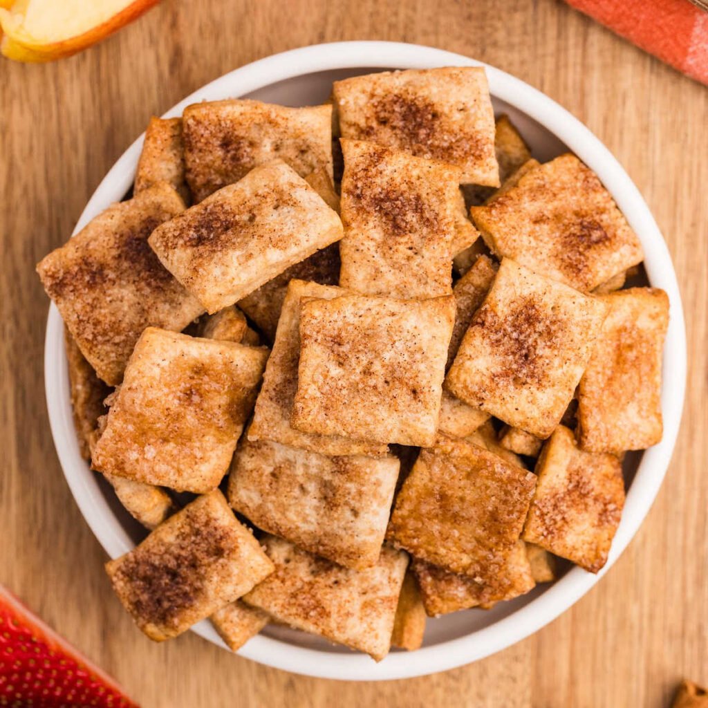 cinnamon sugar crackers overhead.