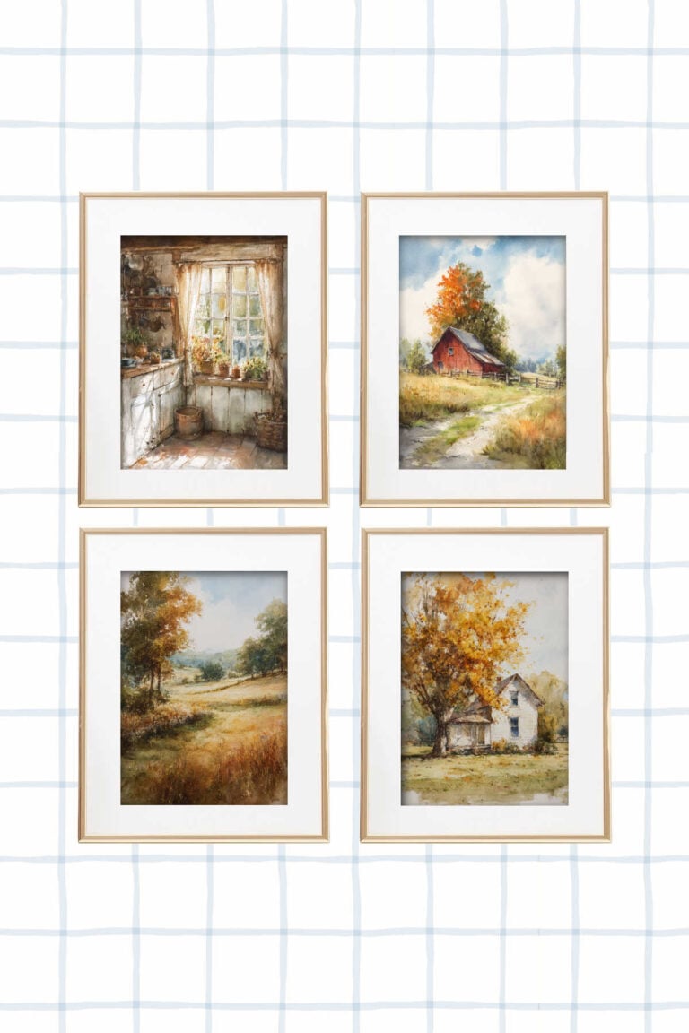 mockup of 4 framed fall images.