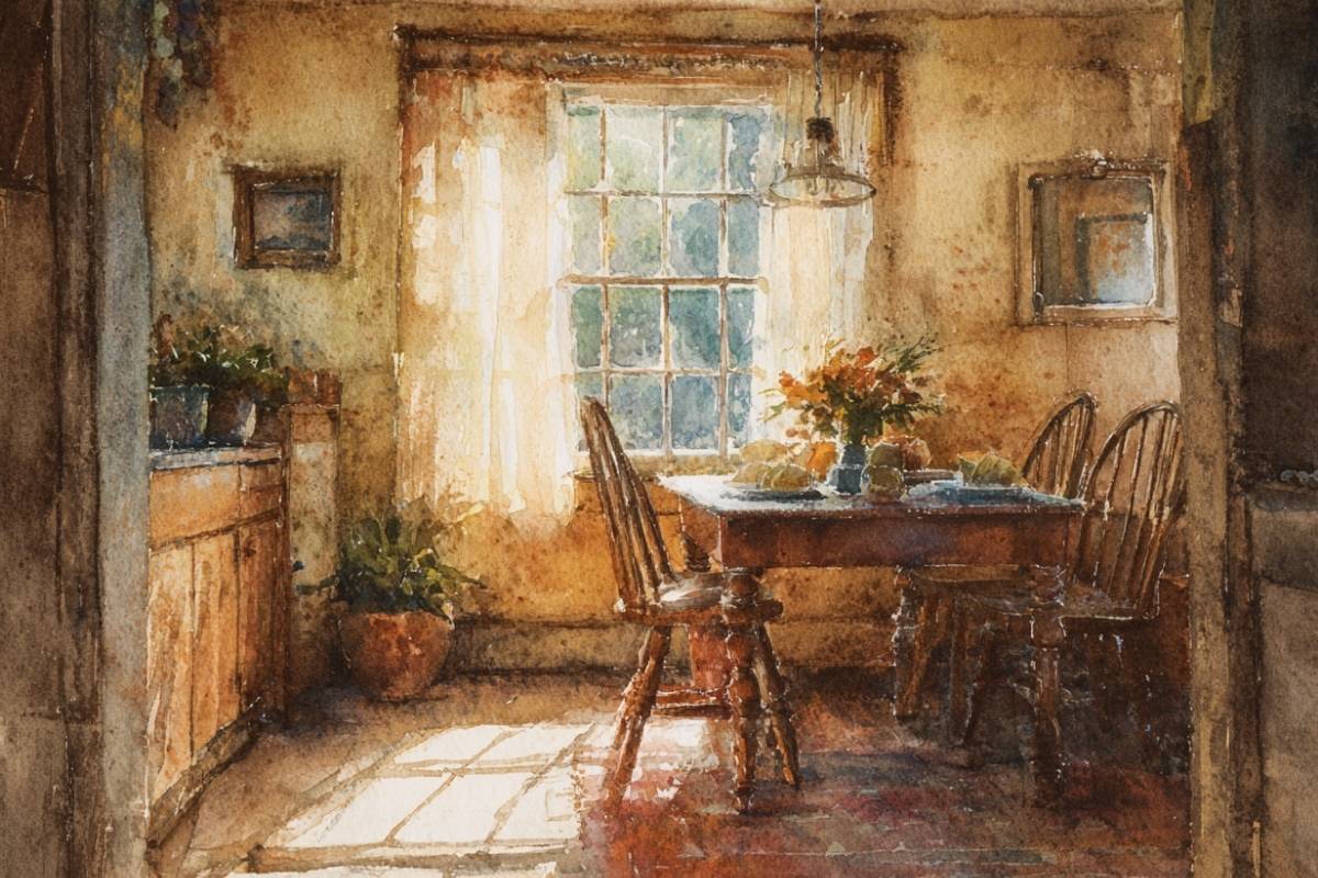 dining table in sunny room