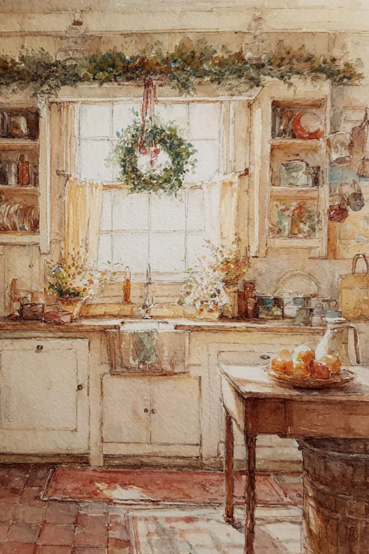 country christmas kitchen.