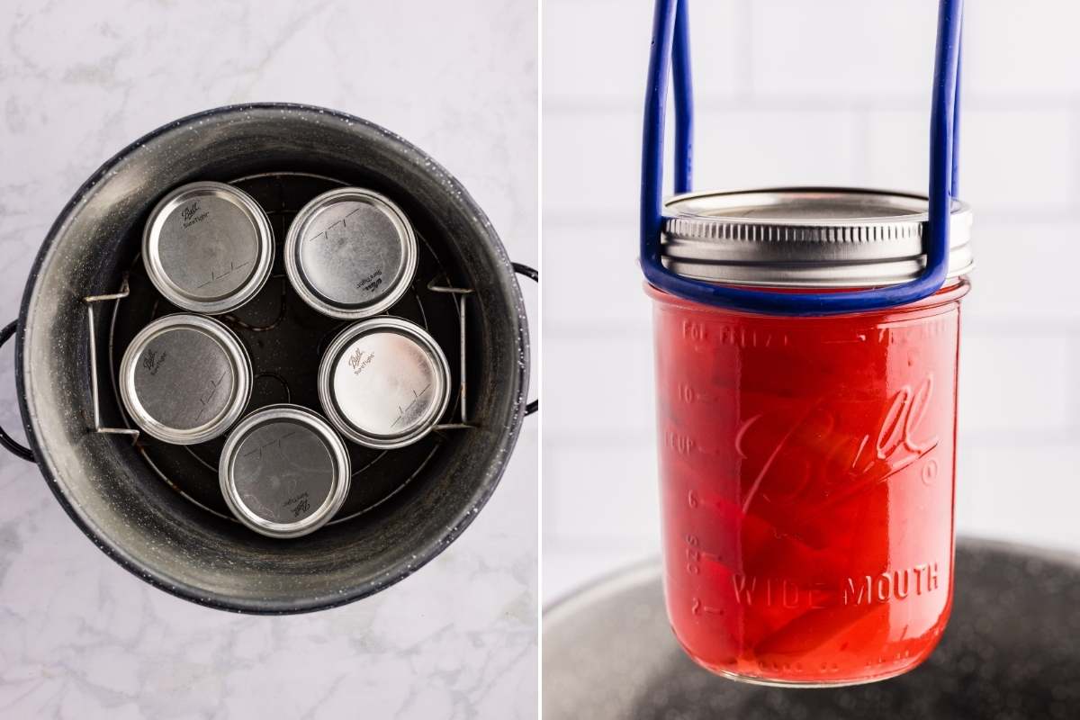 jars in canner.