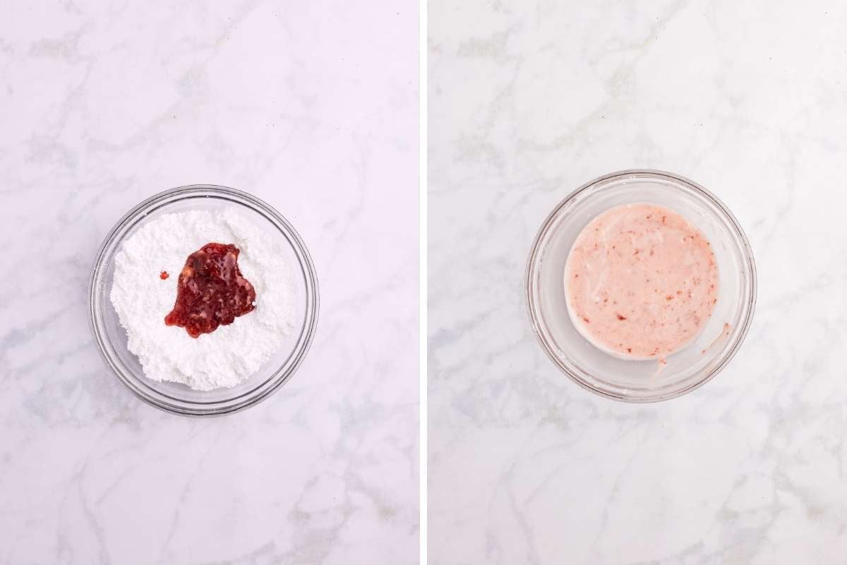 small bowl of icing ingredients. 