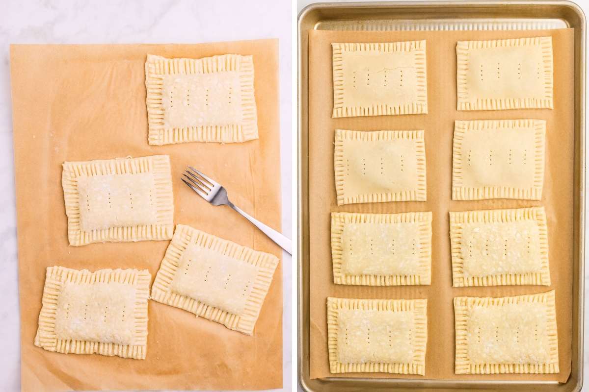 assembled pop tarts before baking.