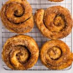 4 morning buns on wire rack.