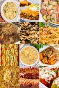 grid of homemade dinner recipes.