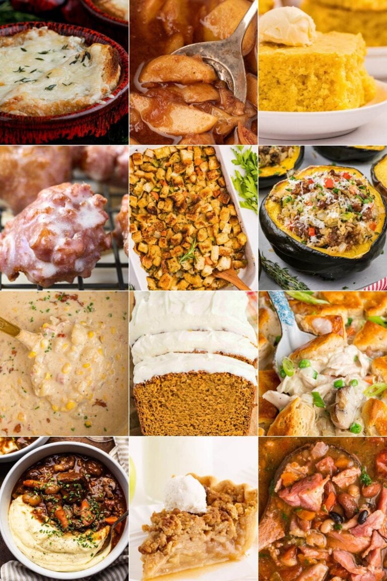 grid of fall recipes.