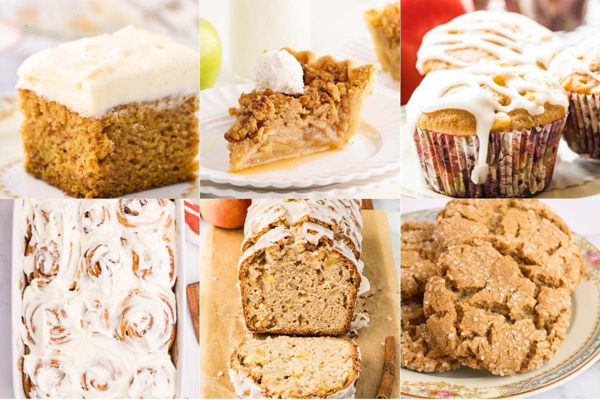 grid of 6 fall baking recipes