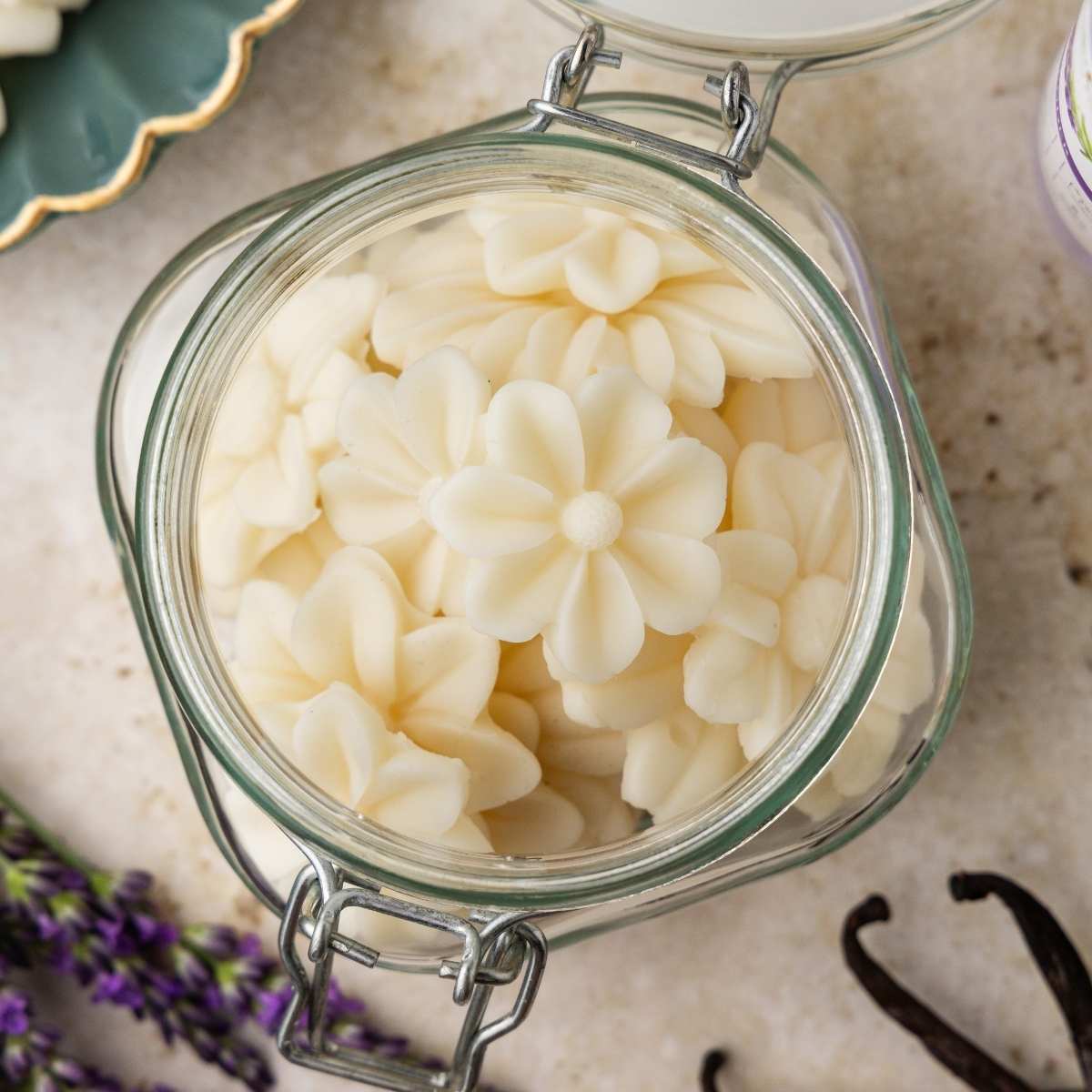 close up of wax melts