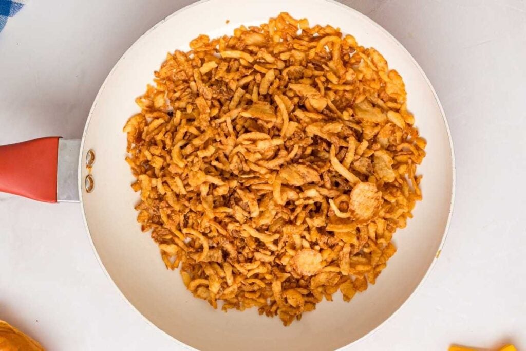 crispy onions in a pan