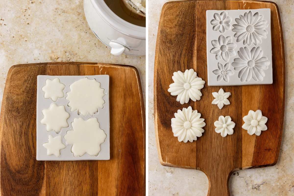 set and unmolded melts.