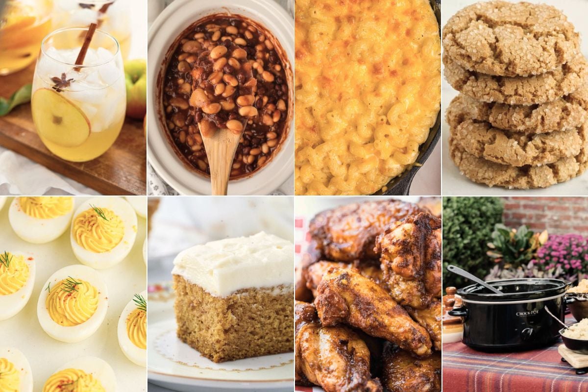 grid of 6 party foods.