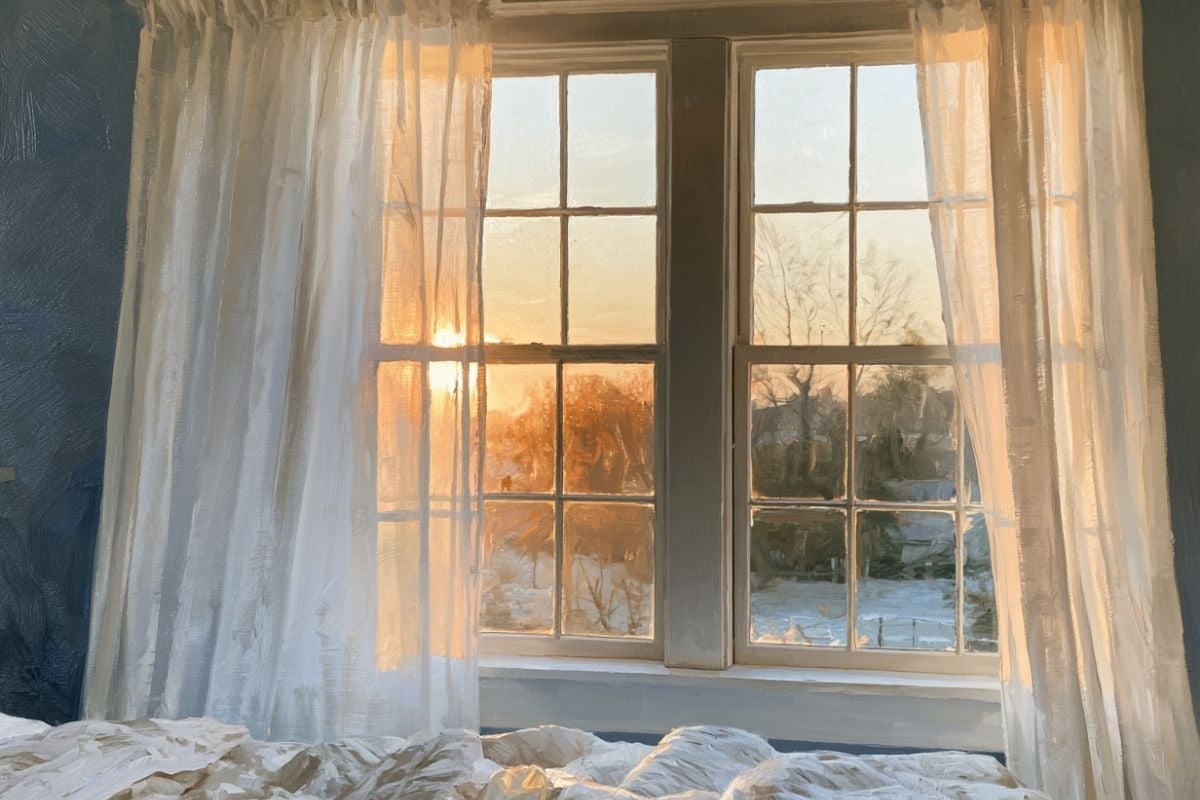 Winter Scene at Sunrise .