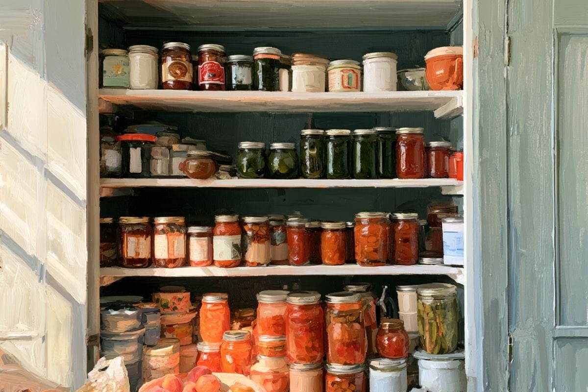 Well-stocked home pantry